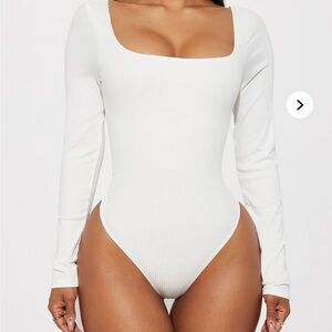 Fashion Nova Double Lined Long Sleeve Bodysuit